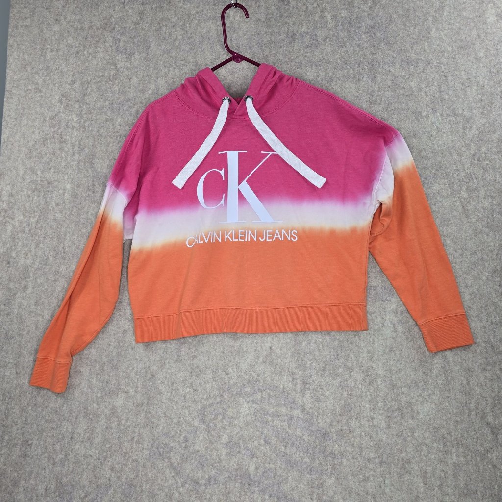 Calvin Klein Jeans Womens Tie-Dye Cropped Hoodie Sweatshirt M Cotton/Polyester